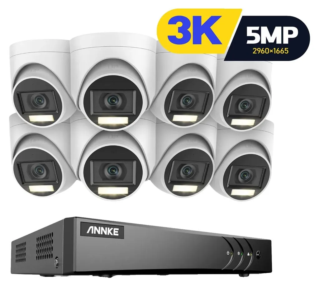 Système de Vidéosurveillance pour Maison et Jardin 3K 8 Canaux Noir