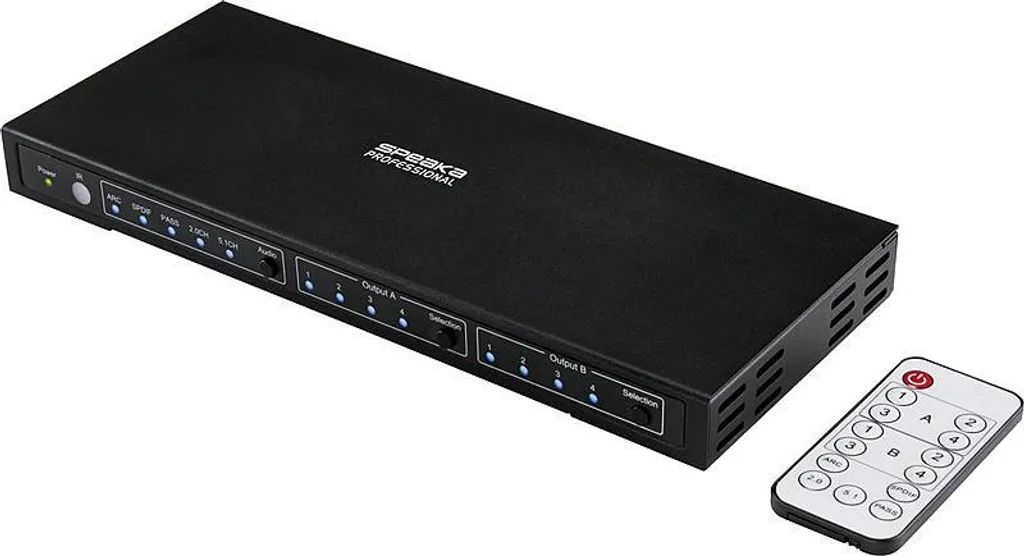 SpeaKa Professional Commutateur Matriciel HDMI 4x2 4K avec Sortie Audio