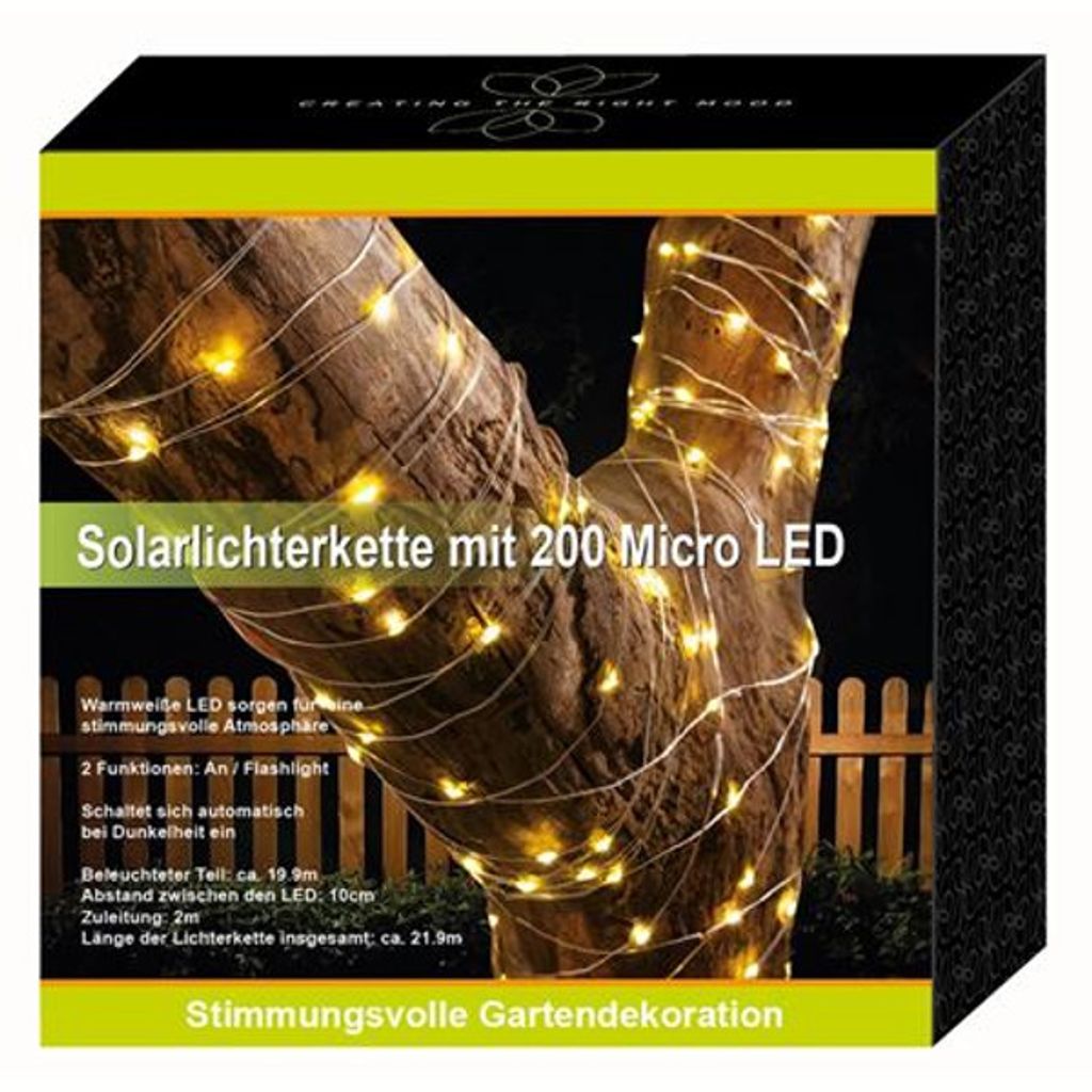 Solarlichterkette 200 LED warmweiß Solarleuchte Gartenbeleuchtung Gartenleuchte 
