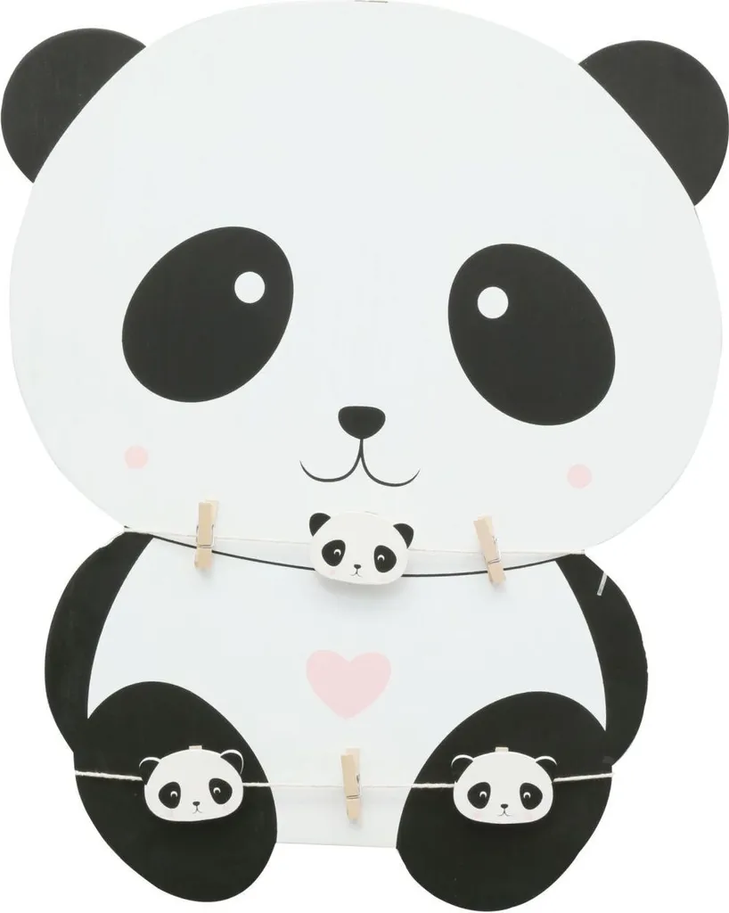 Decorazione Murale Panda Legno 38x48 cm - Portafoto di Design