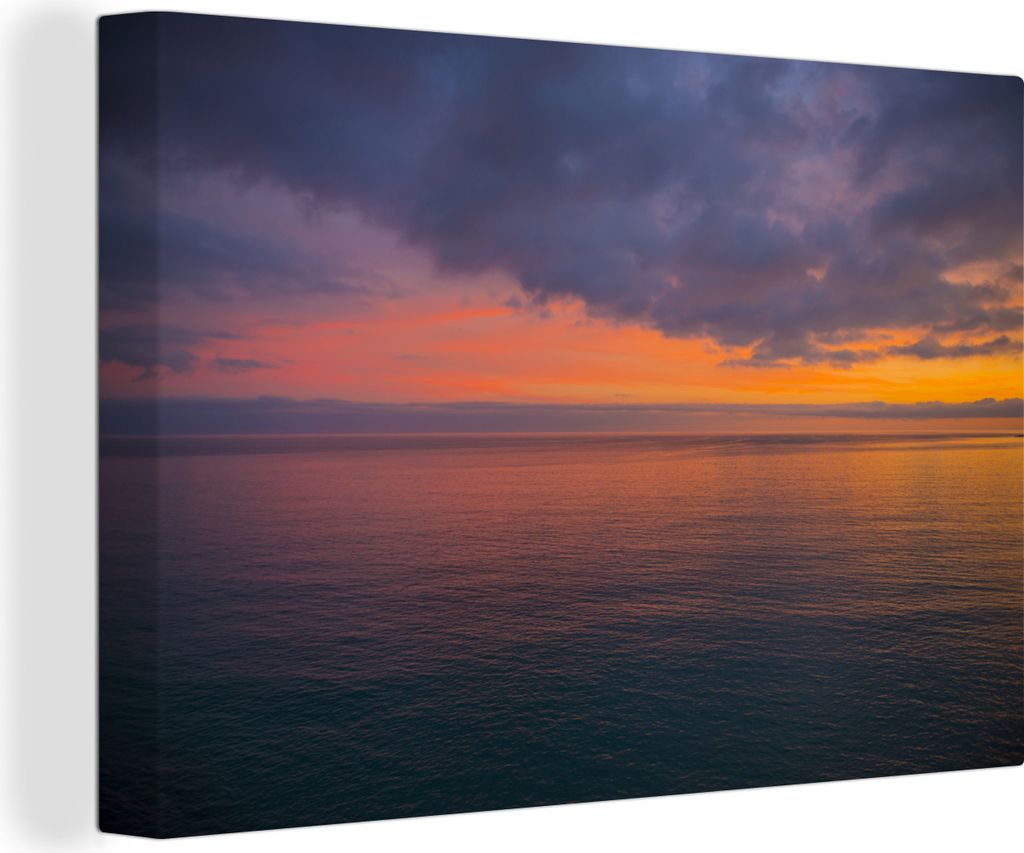 OneMillionCanvasses - Leinwandbilder - 150x100 cm, Sonnenaufgang über dem Mittelmeer, Wandbilder Kunstdruck Wanddekoration