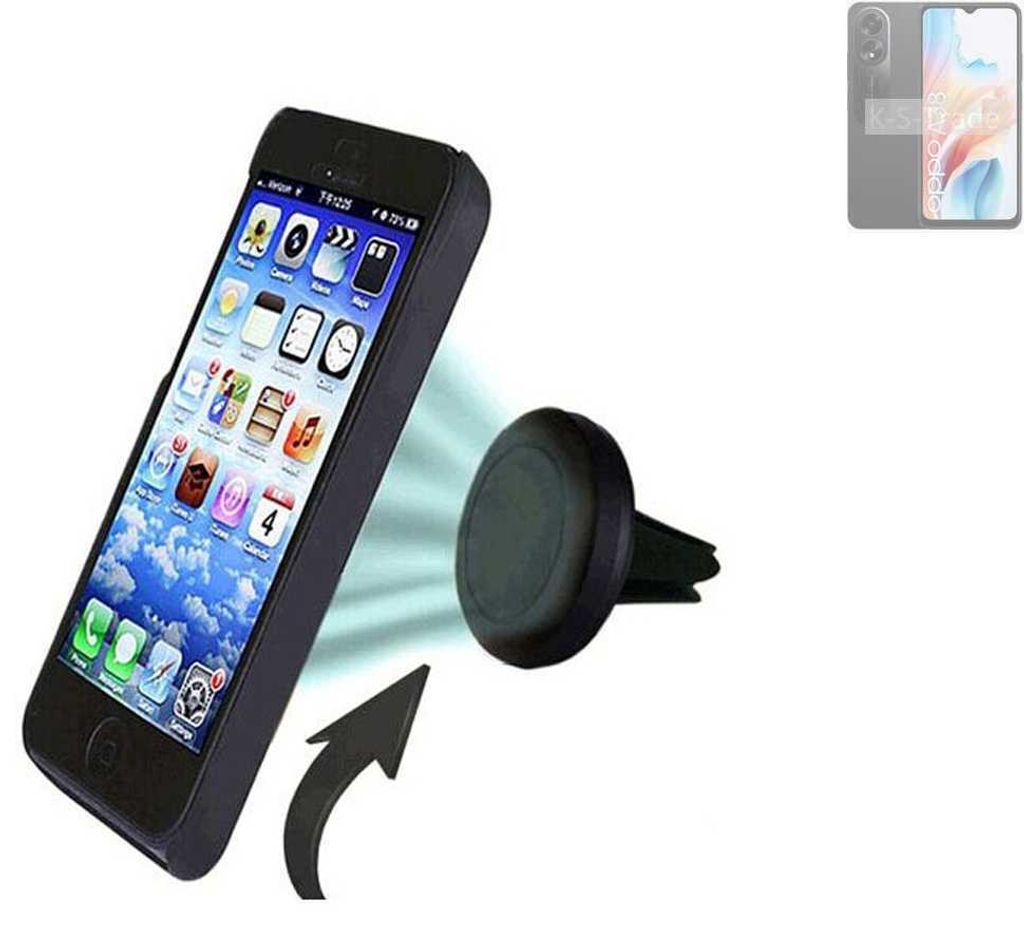 K-S-Trade Kompatibel mit Oppo A38 Auto Handy Halterung KFZ Halter Lüftungsgitterhalterung Air Vent mount Smartphone Halter