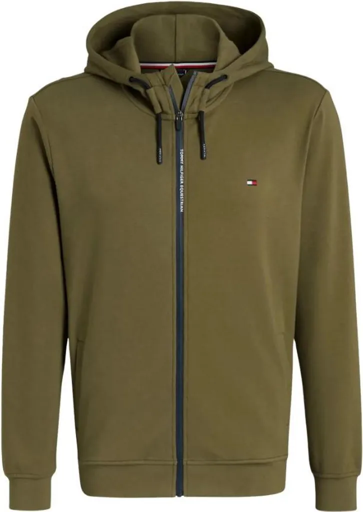 Hoodie Glenn Tommy Hilfiger Equestrian Olive avec Zip et Capuche M