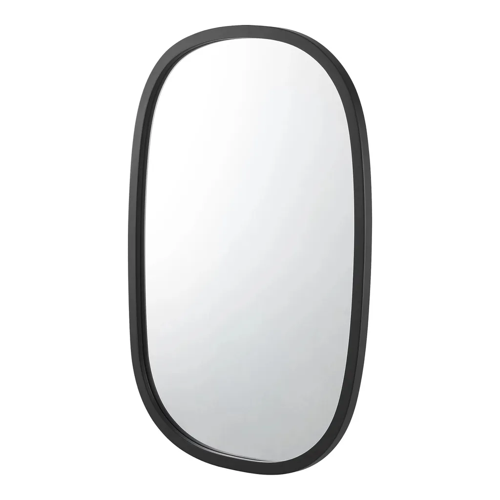 Specchio Bagno e Ingresso Johannes 70x50 - Nero Opaco Bordi Arrotondati