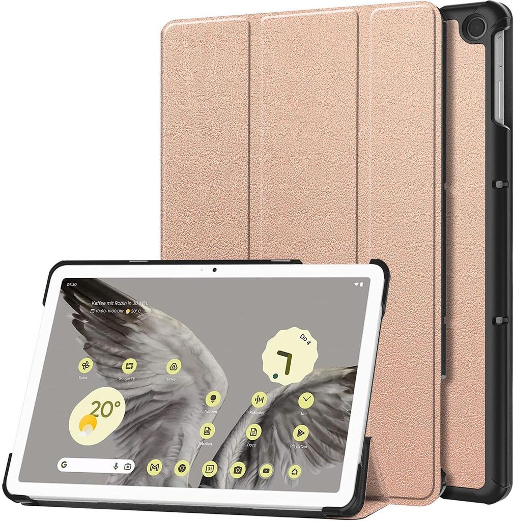 Conie Tablet Smart Cover für Google Pixel Tablet 11.0 Klapp Tasche Rundumschutz Silikon Hülle mit Aufstellfunktion in Rosa