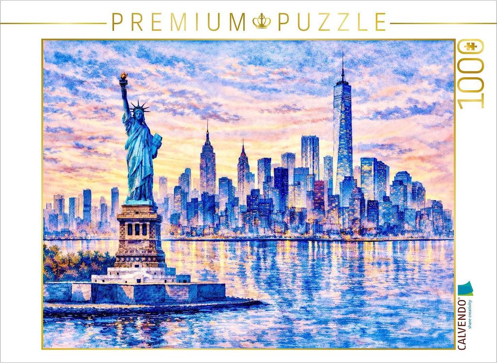 CALVENDO Puzzle Freiheitsstatue in New York | 1000 Teile Lege-Größe 64x48cm Foto-Puzzle für glückliche Stunden