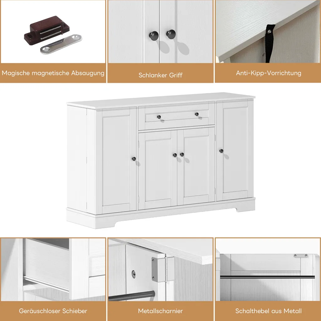 Buffet de Cuisine Flieks : Solution de Rangement Gain de Place Blanc - 5