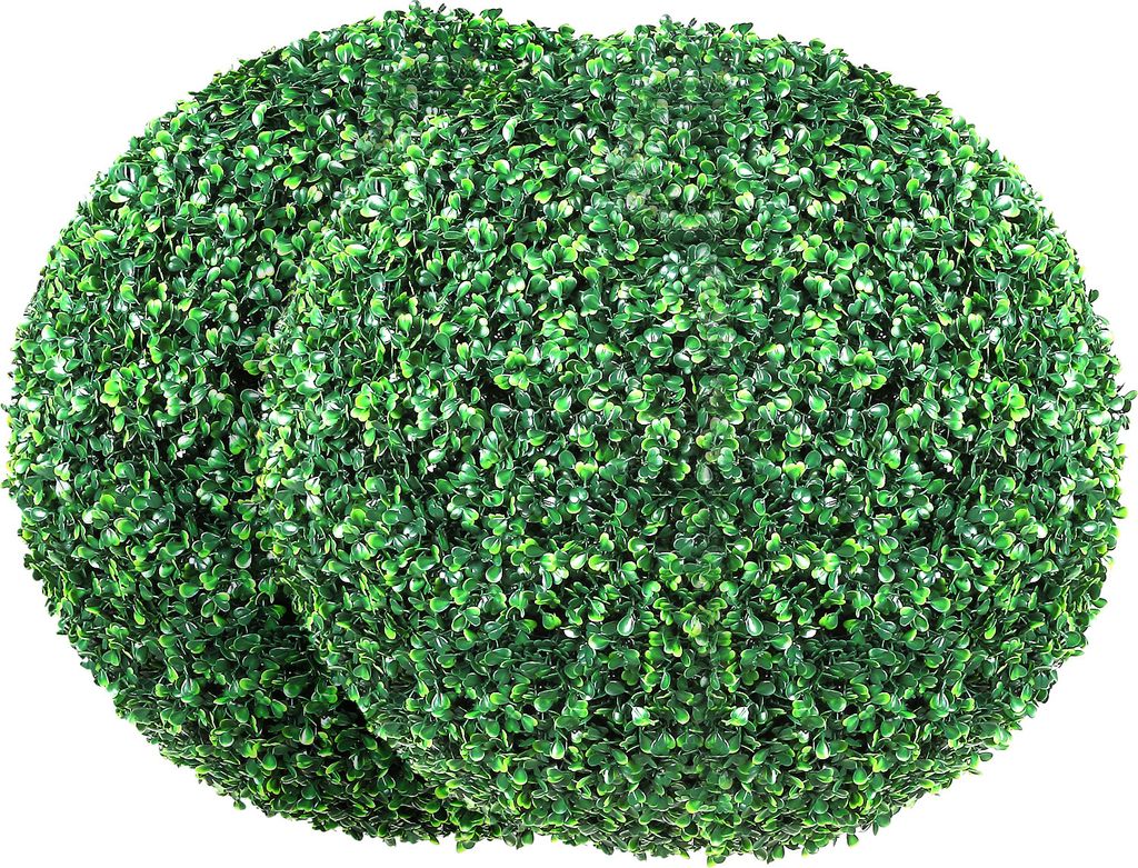 SucceBuy Künstliche Buchsbaum-Formschnittbäume von, 50,8 cm hoch (2 Stück), kugelförmige Kunstpflanzen, ganzjährig haltbare grüne Dekokugeln ...