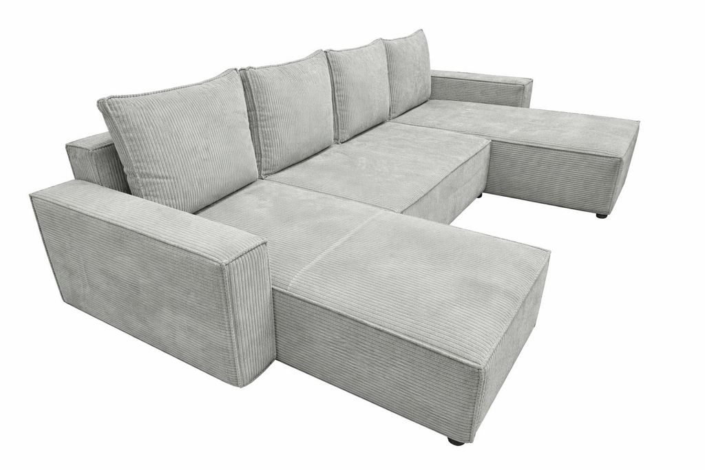 Rohová sedací souprava ve tvaru U ASTRA 299 cm z manšestru, Obrázek produktu 