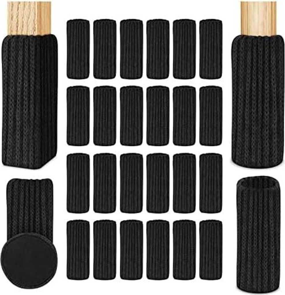 OSDUE Stuhlsocken, 24 StückElastisch Möbelsocken Gestrickte, Filz Stuhlbeinkappen, Dicke Unterseite, Antirutsch Pads für Möbel, Tisch, Bodensch...