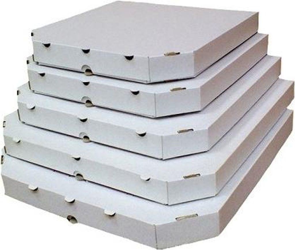 Kartonboxen für Pizza 370 x 370 x 40 mm Weiß