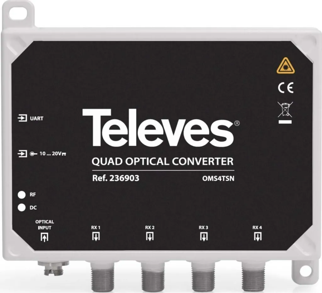 Récepteur optique satellite QUAD avec entrée terrestre OMS4TSN Televes