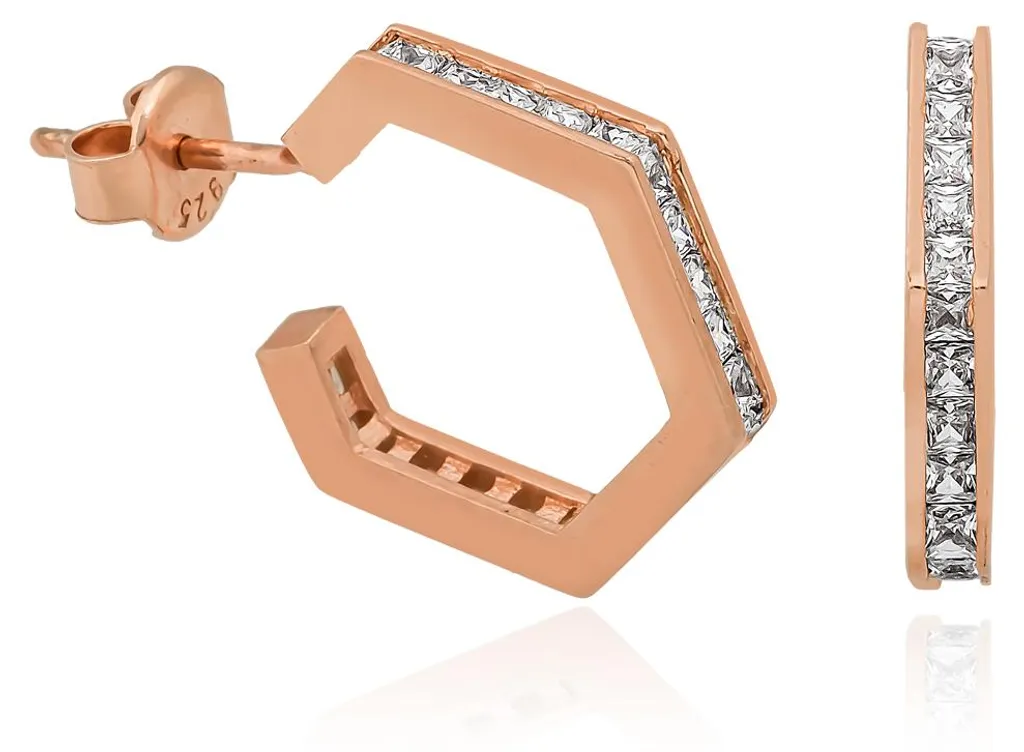 Créoles en argent 925 rose doré pour sublimer vos tenues de soirée