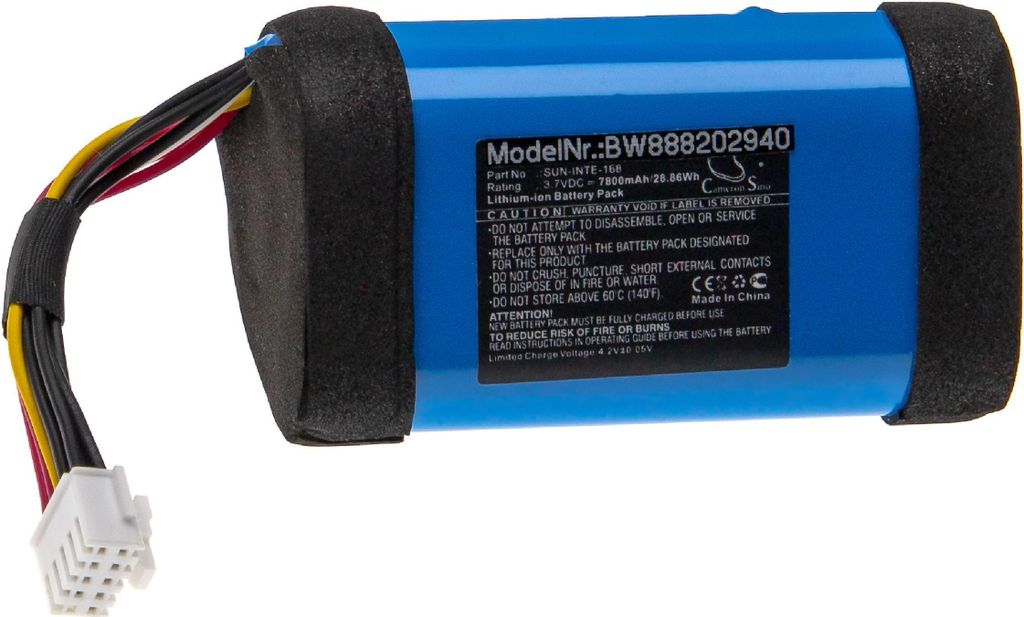 vhbw Akku Ersatz für JBL SUN-INTE-168 für Lautsprecher Boxen Speaker (7800 mAh, 3,7 V, Li-Ion)