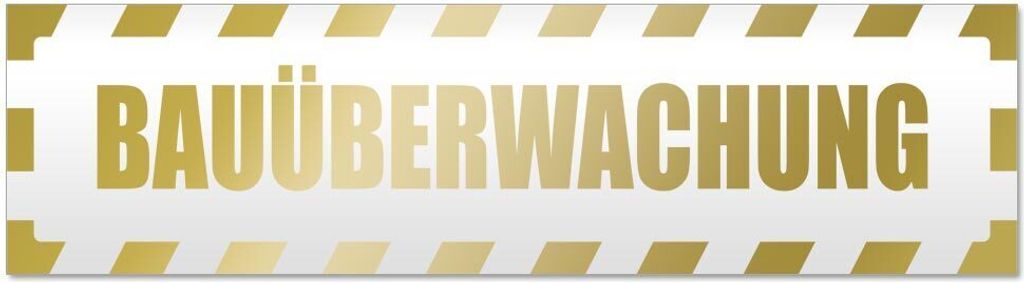 Kiwistar Bauüberwachung gestreift Magnetschild Schild magnetisch - 20cm Gold - Magnetfolie für Auto PKW Kfz