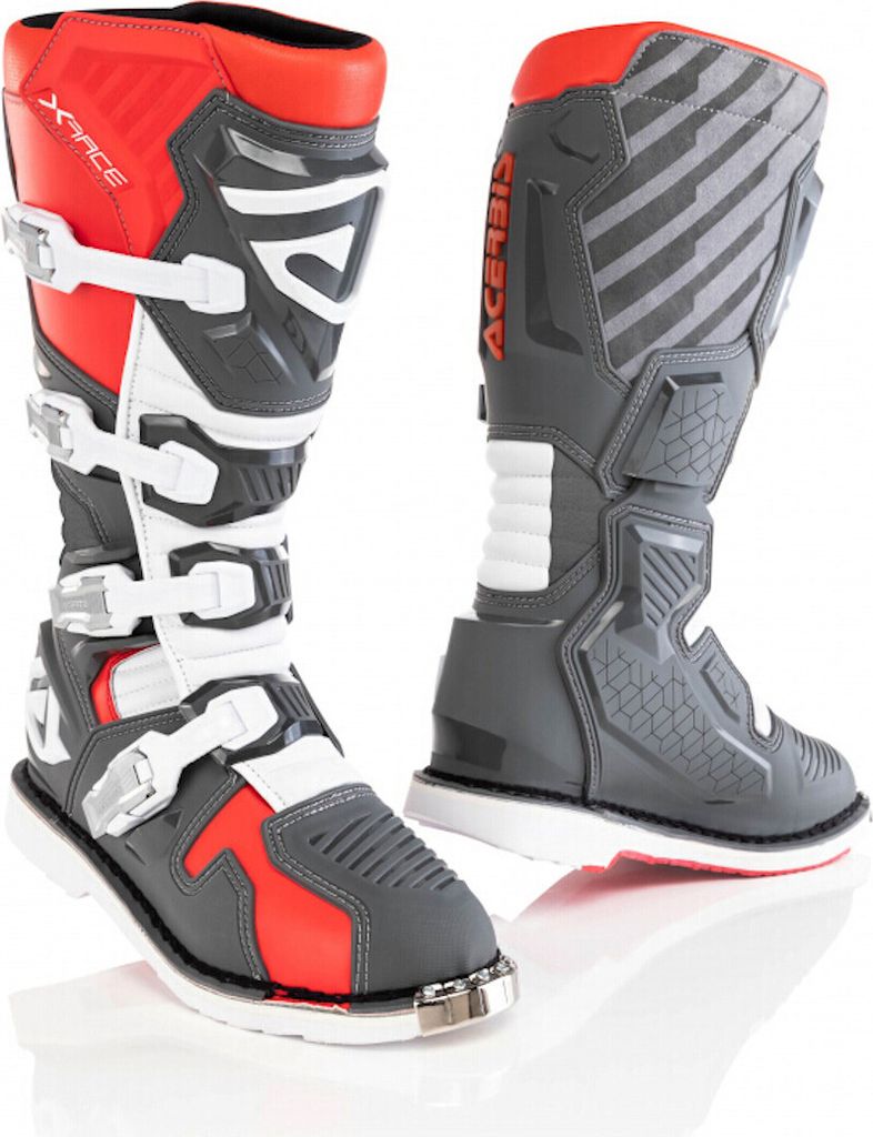 Acerbis X-Race Motocross Stiefel Farbe: Grau/Rot, Grösse: 42