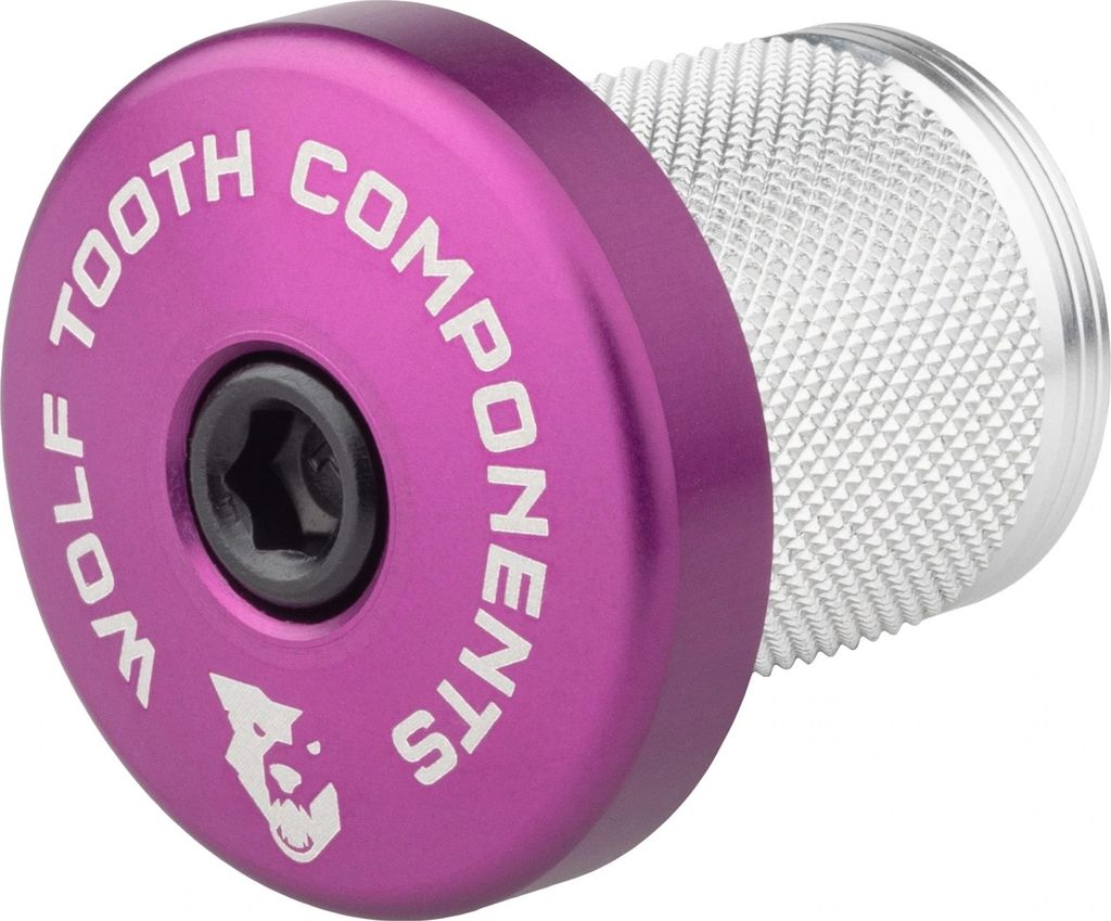 Wolf Tooth Expander, inkl. Ahead-Kappe mit integriertem 5mm Spacer, 1 1/8", purple