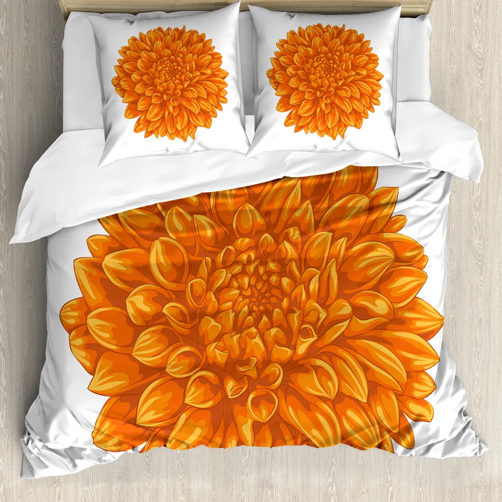 Set Letto ABAKUHAUS 200x200 Antiacaro: Dalia Arancione e Federe 80x80