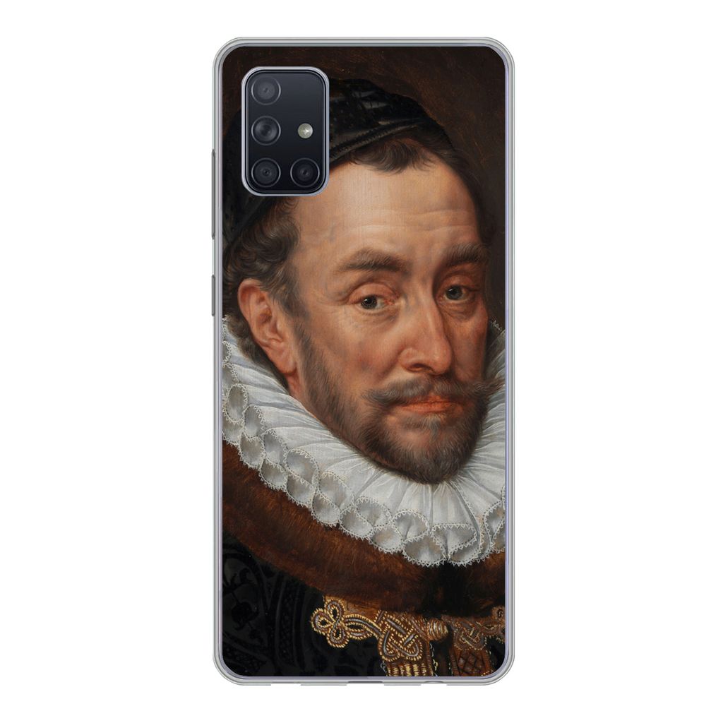 MuchoWow Handyhülle Schutzhülle Hülle für Samsung Galaxy A71 Wilhelm von Oranien - Gemälde von Adriaen Thomasz. Silikon Softcase Handy Hüll...