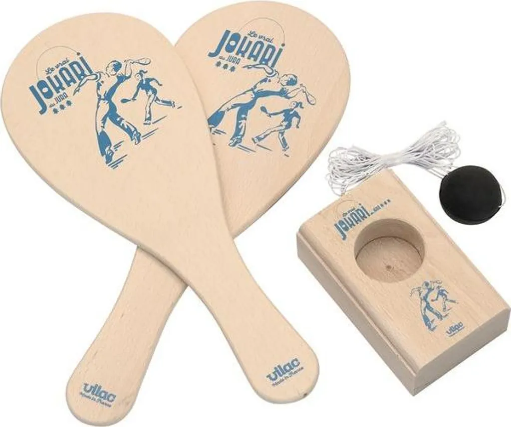 Vilac Jokari jeu classique en bois de hêtre avec sac à dos de transport