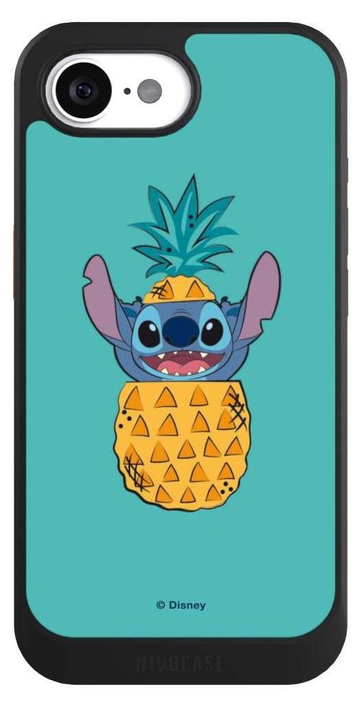 NIVOCASE Hülle für Apple iPhone 16e Handyhülle NIVOcore Case Schwarz Ananas Disney Lilo & Stitch