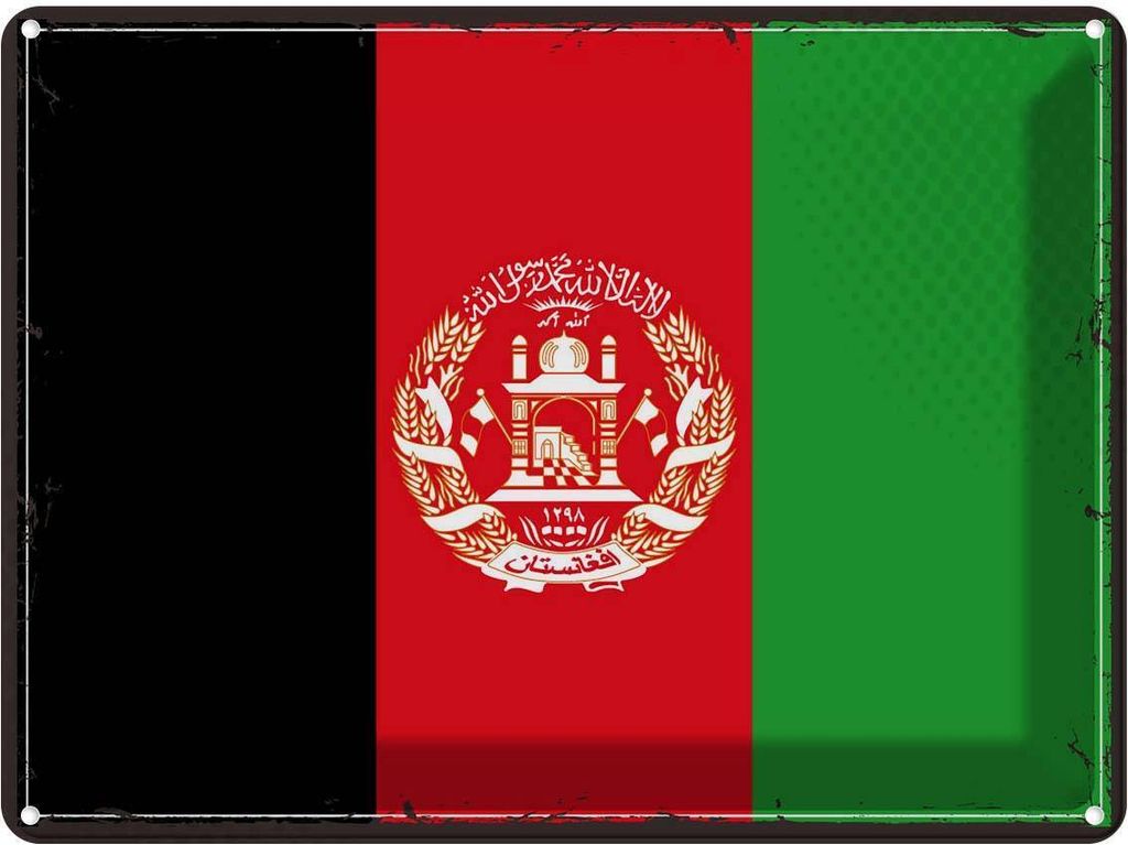 vianmo Blechschild 30x40 cm Afghanistans Retro Afghanistan Flagge Fahne Wappen