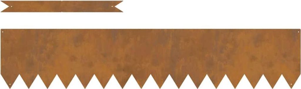 "Winter Sale" Raseneinfassung 20 pcs - Hohe Qualität - Braun 100 x 0,05 x 20 cm Wetterstahl - Zaunzubehör Designermöbel 783517