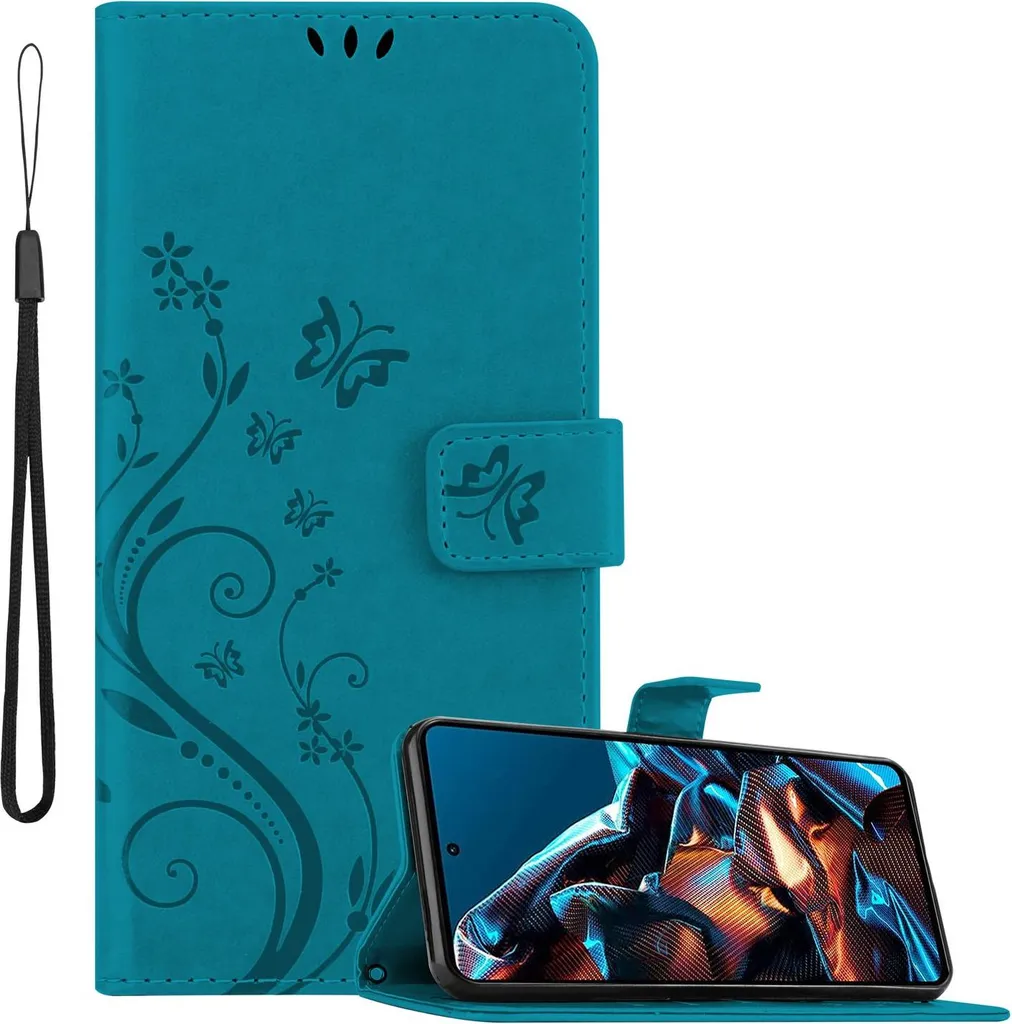 Cadorabo Cover Libro Portafoglio Per Google Pixel 5 XL - Azzurro Scuro E Nero - Con Tasche E Chiusura Magnetica