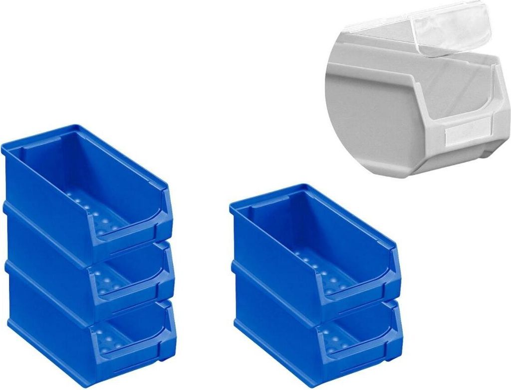 SparSet 5x Blaue Sichtlagerbox 2.0 mit Abdeckung | HxBxT 7,5x10x17,5cm | 0,8 Liter | Sichtlagerbehälter, Sichtlagerkasten, Sichtlagerkastensortime...