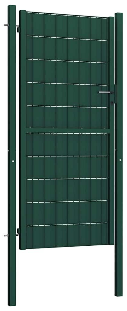 vidaXL Zahradní brána z PVC a oceli 100 x 124 cm zelená Obrázek produktu 