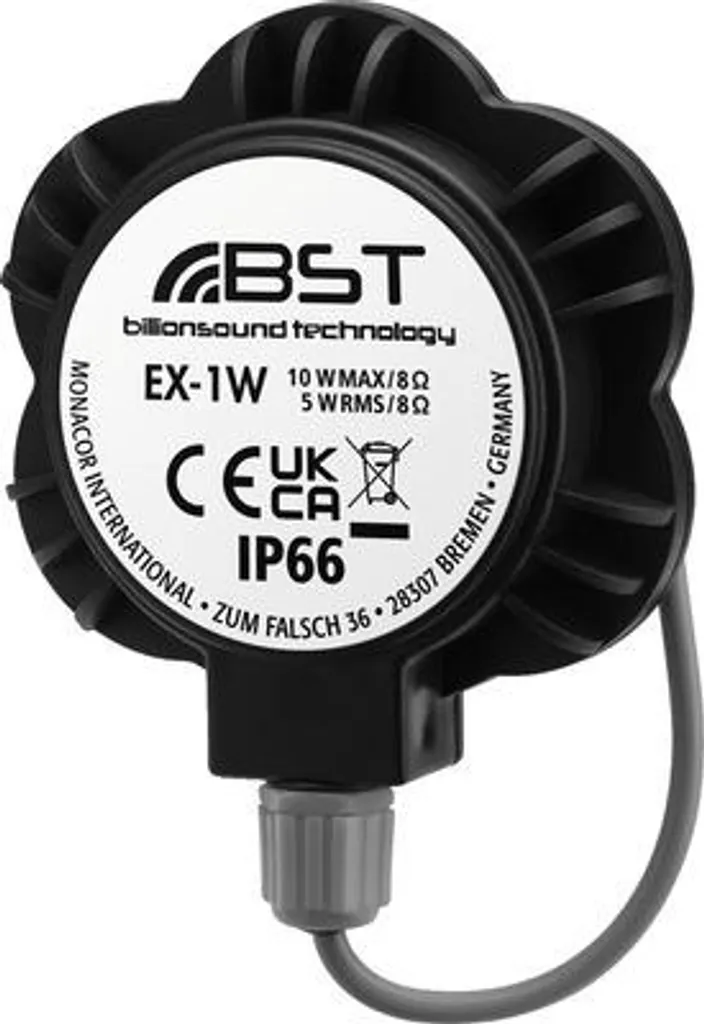 Système Audio Invisible Monacor EX-1W 5W 8 Ohms pour Vitrine et Miroir