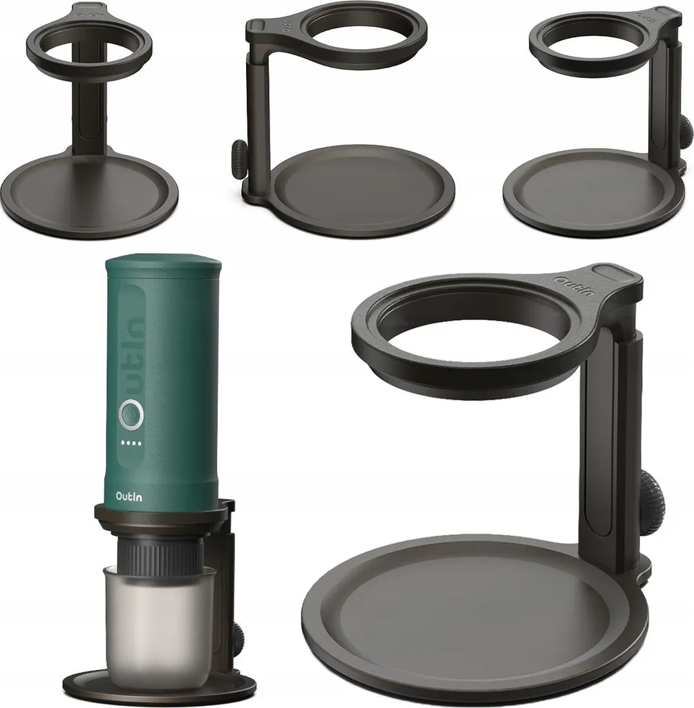 Support pour machine à café Outin réglable et portable en aluminium noir