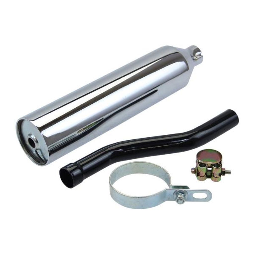 Auspuff Schalldämpfer chrom/schwarz für Honda MT 50