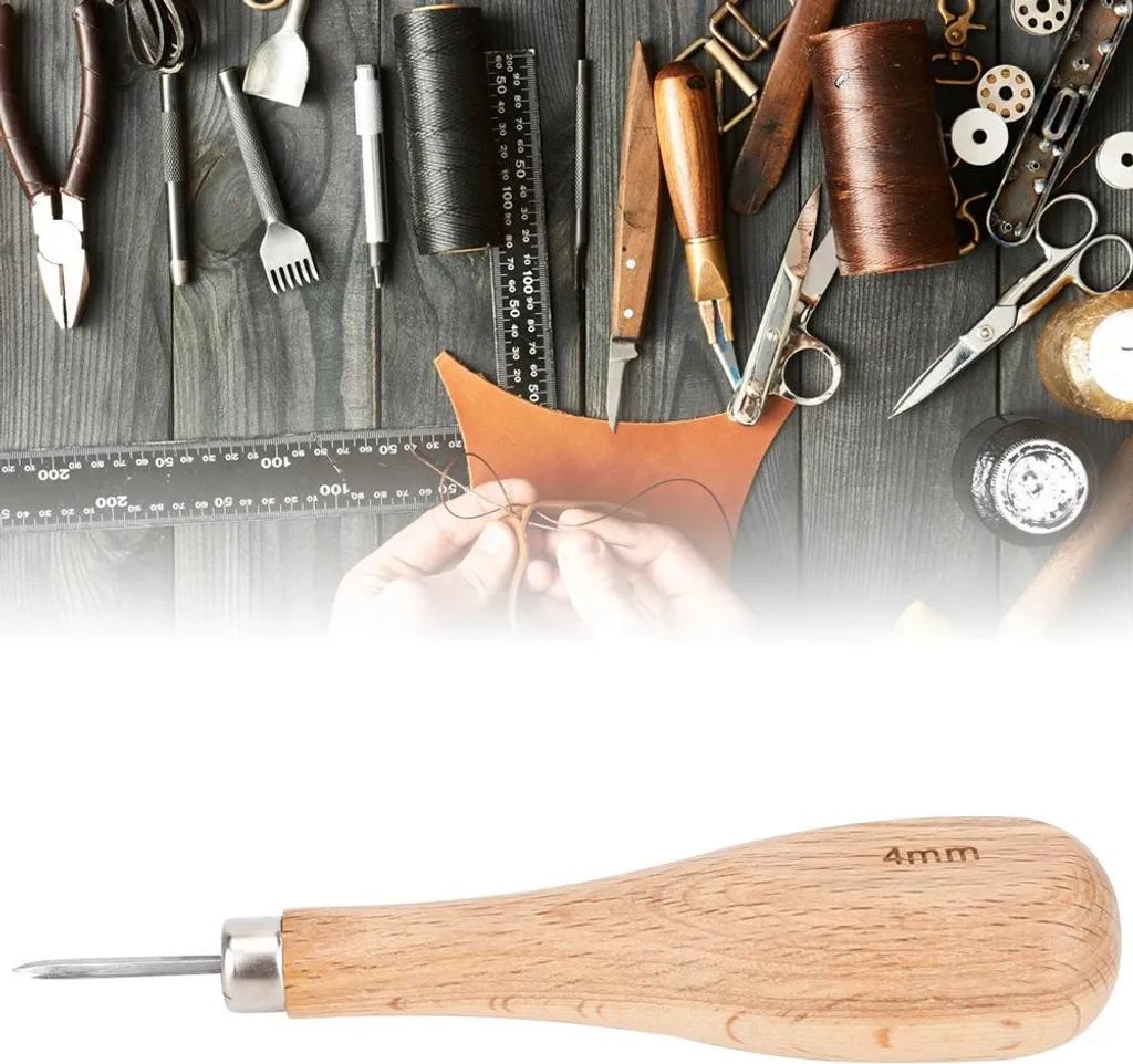 Punteruolo Artigianale a Rombo 4mm in Faggio e Acciaio Punta Diamante