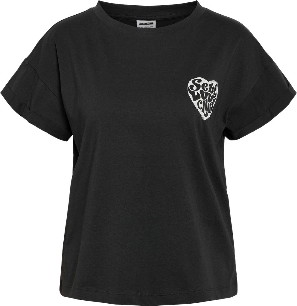 NOISY MAY T-Shirt mit Herz Logo Print und Local Love Schriftzug Größe: M