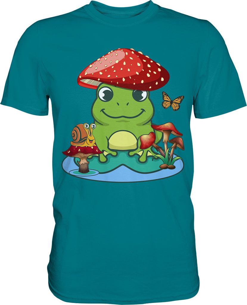Frosch Schnecke Schmetterling T-Shirt – Diva Blue / M Produktbild 
