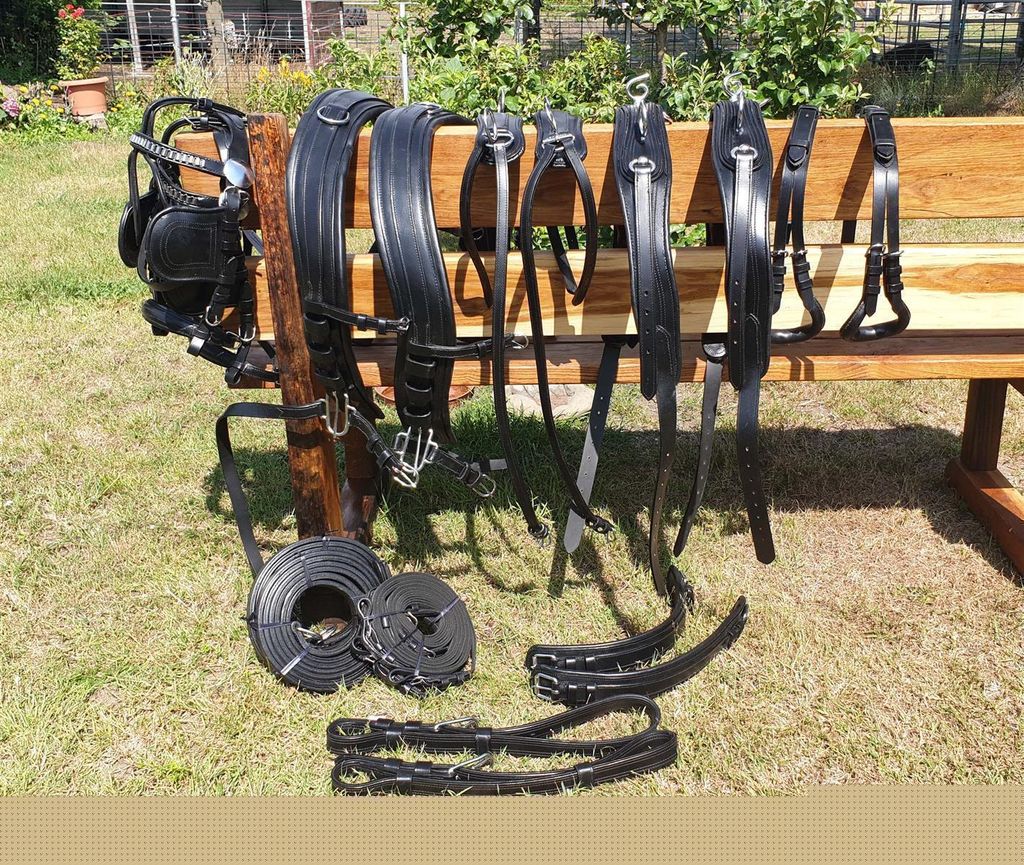 Esposita Zweispännergeschirr "Anatomic" Schwarz Pony