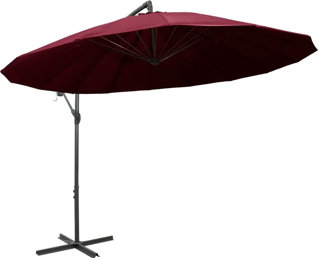 Ombrellone da Giardino 3m vidaXL Rosso - Alluminio con Manovella