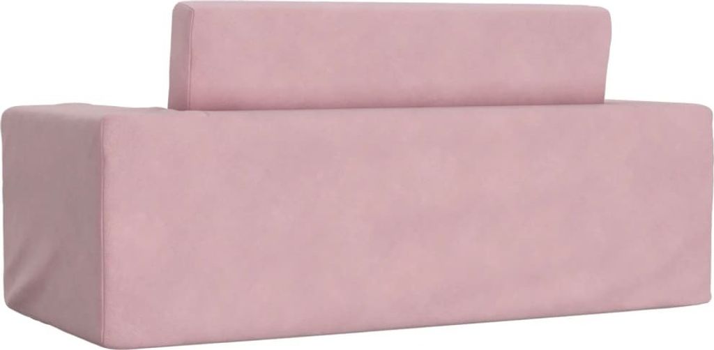 vidaXL Kinder-Schlafsofa 2-Sitzer Rosa Weicher Plüsch Produktbild 1