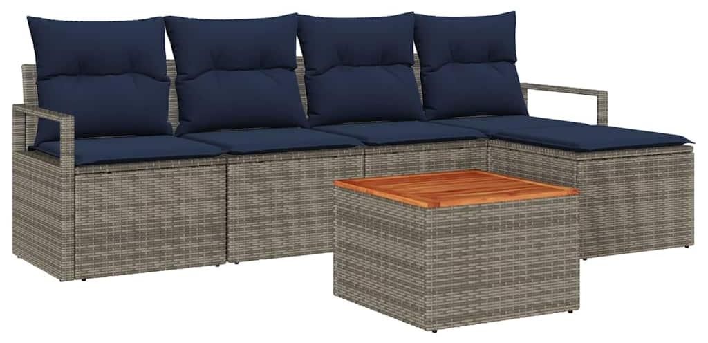 "im Sonderangebot"Gartensofa-set modern - CLORIS - Balkon-/Garten-/Lounge-Set Sofa - mit Kissen 6 pcs Grau Poly-Rattan - Gartenmöbelset design 202...
