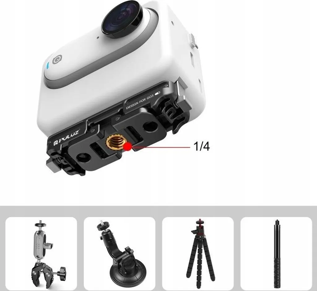 Adaptateur 1/4'' pour Insta360 GO3 : Solution Fixation GoPro PU973B - 4