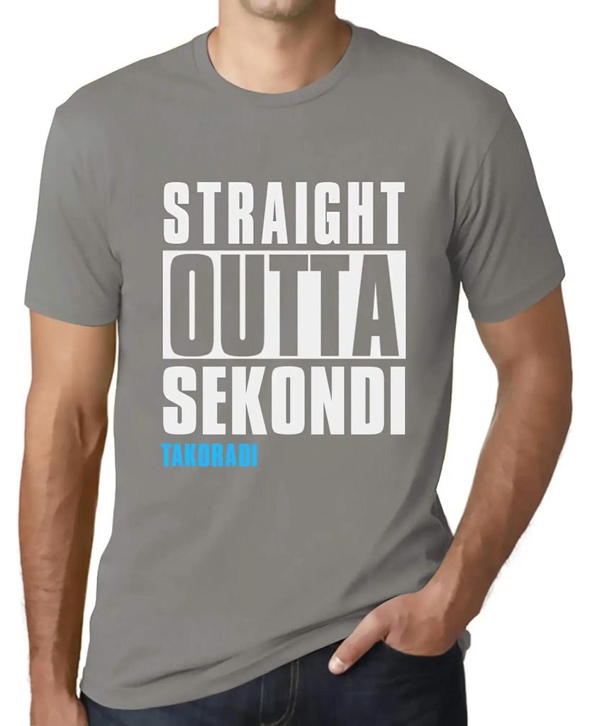 Herren Grafik T-Shirt Straight Outta Sekondi Takoradi Öko-Verantwortlich Vintage Jahrgang Kurzarm Lustige Druck Geburtstag Geschenk Mann