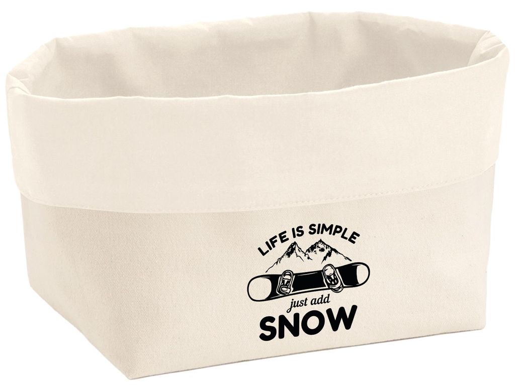 Huuraa Organizer Snowboard Just add snow 3 Liter Medium Canvas Baumwolle Utensilo Geschenkidee