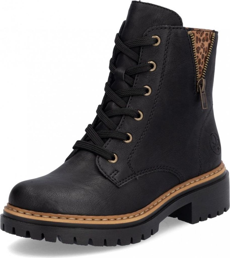 Rieker Schnür-,Zug-u.Schnallenstiefel in schwarz, Gr. 43 Produktbild 