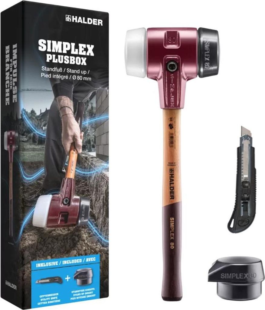 HALDER SIMPLEX Plusbox Standfuß Ø 80 mm Superplastik / Gummi + Cuttermesser