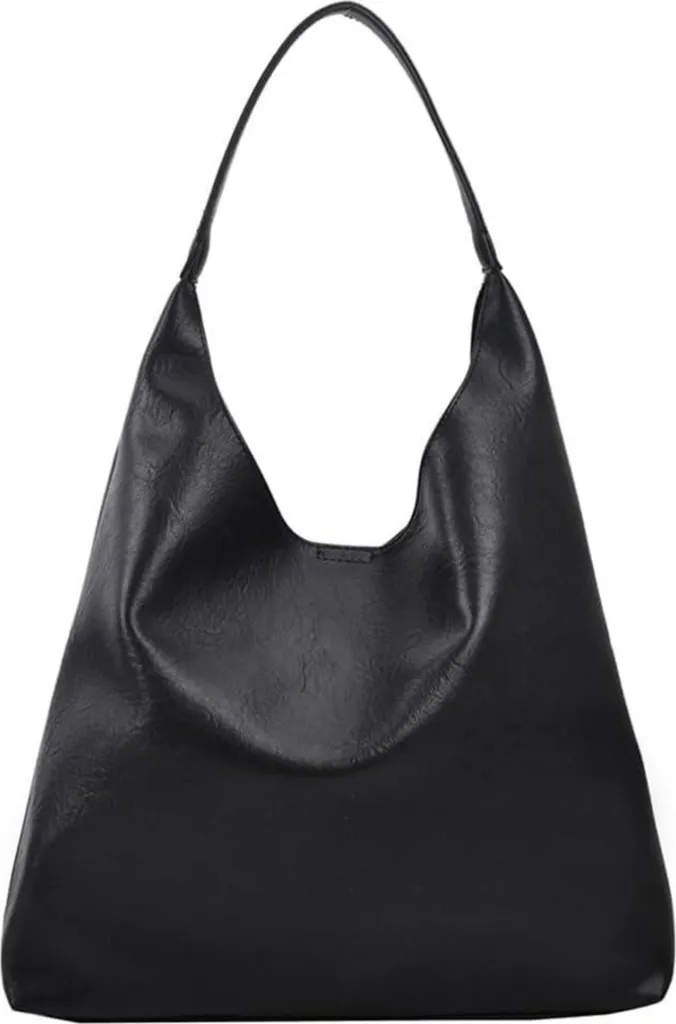 Sac cabas pour femme en cuir véritable souple et son pochon