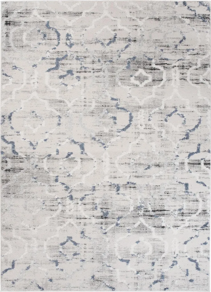 Tapis de chambre et salon crème 140x200 cm motif marocain chic cosy