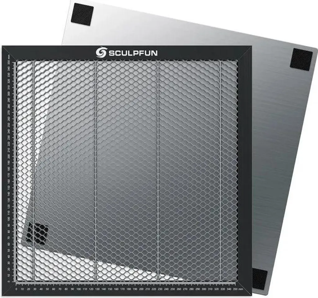 Grille nid d'abeille laser 400x400 mm, structure acier anti-fumée CO2