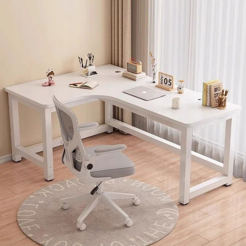 Rohový Herní Počítačový Stůl Velký Moderní Bílý Loft 120 Cm Obrázek produktu 5