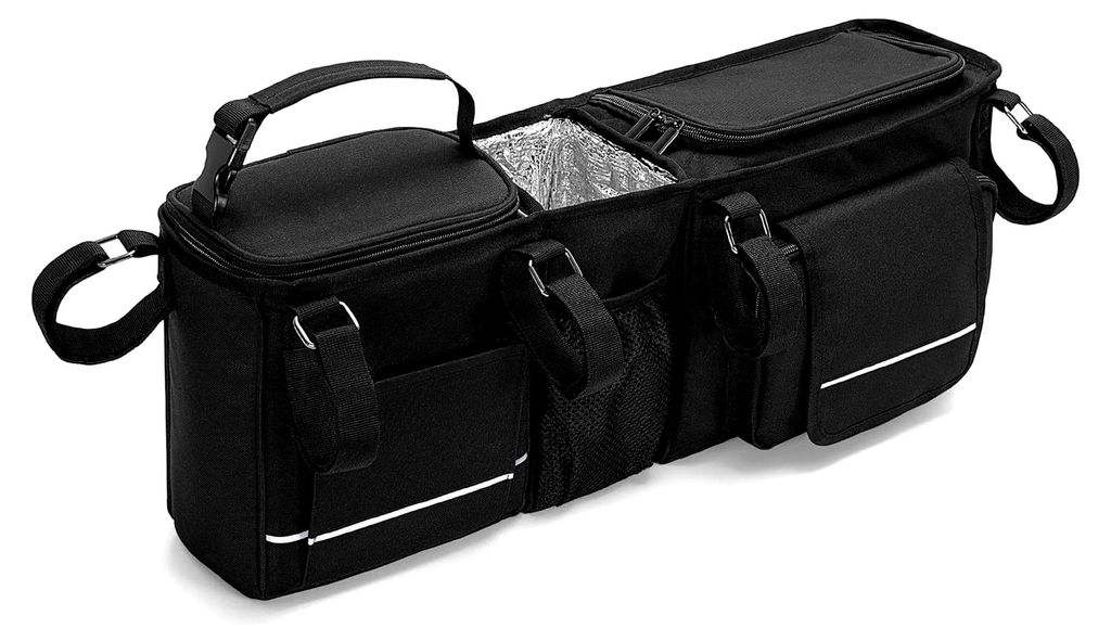 Hängender Doppel-Kinderwagen-Organizer, kompatibel mit City Mini GT2 Double und BOB Duallie Kinderwagen, Kinderwagen-Caddy mit abnehmbarer Kühlta...